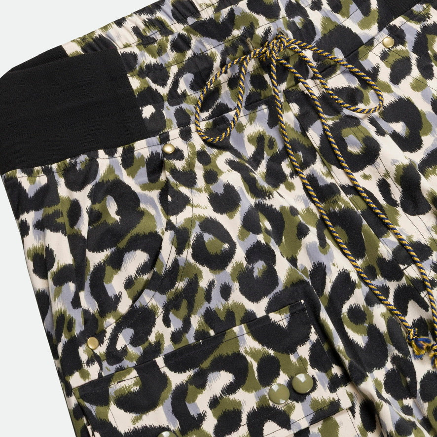 Animal Print Drop Crotch Cargo Baggy Pants
