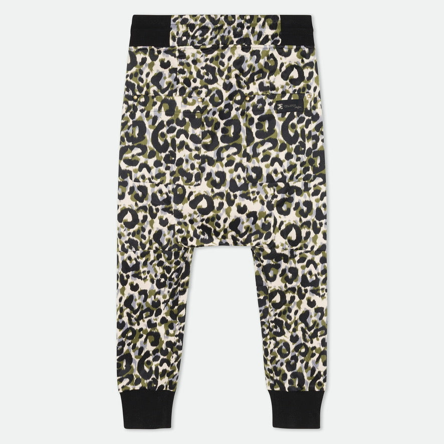 Drop crotch cargo baggy pants animal print