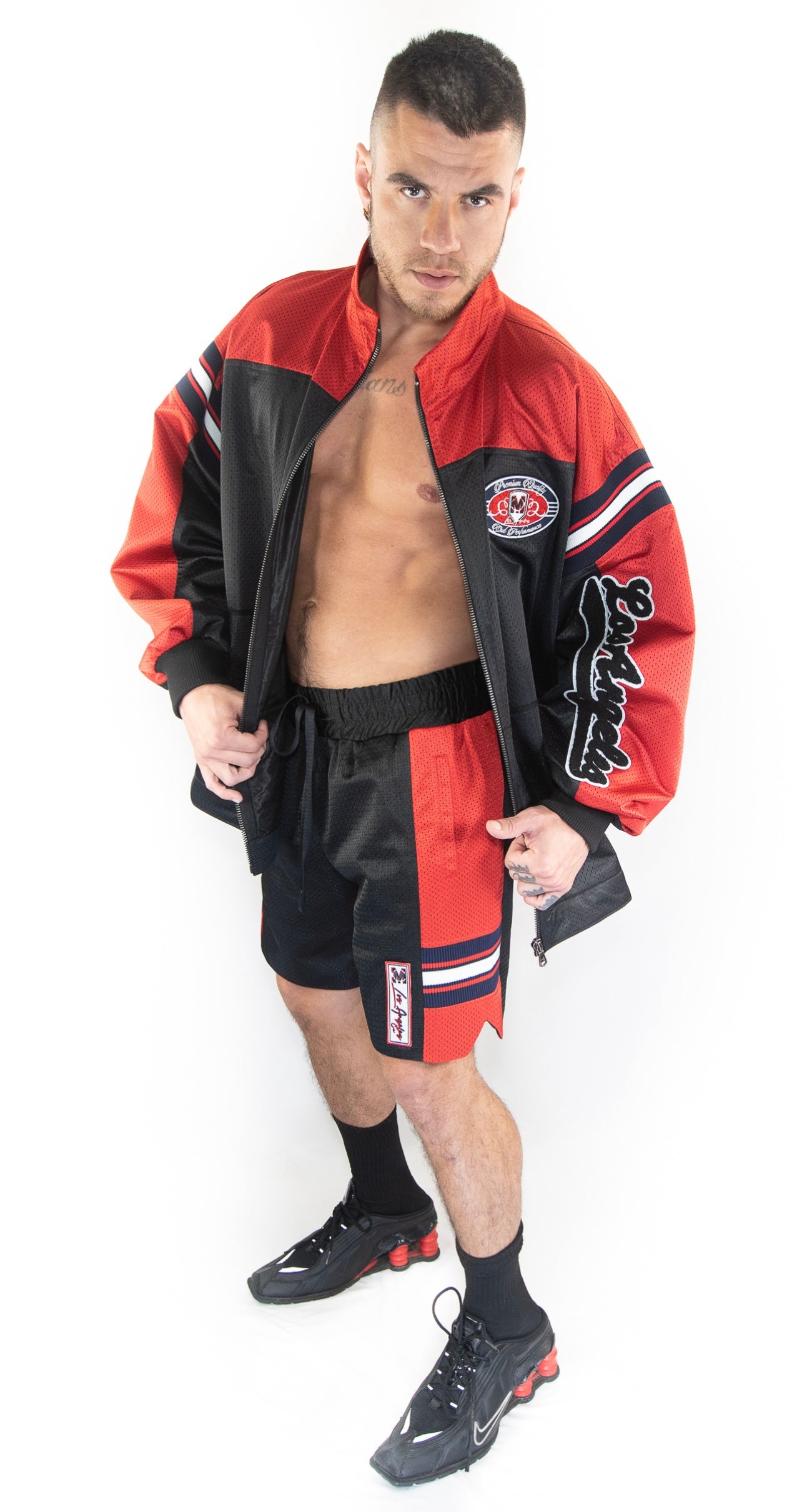 Layered Mesh Track Shorts