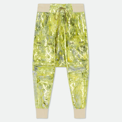 Drop Crotch Cargo Baggy Snake Velvet Pants
