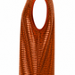 Foil Ribbed Knit  Sleeveless Top Copper Orange