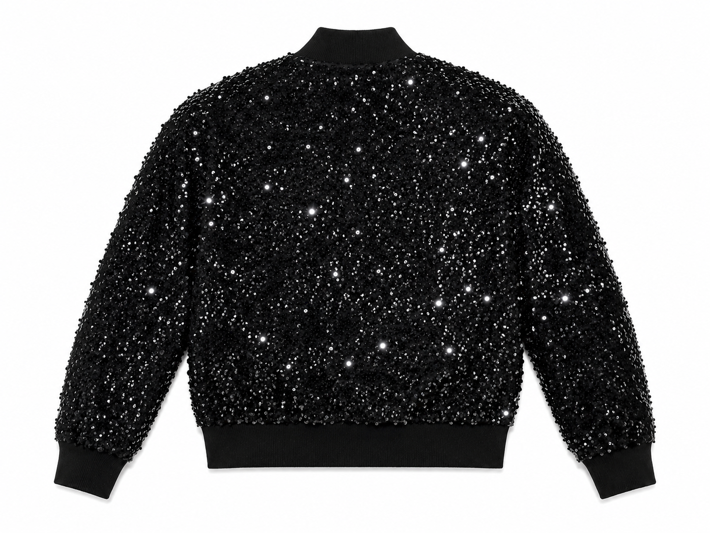 Midnight Sequin Bomber Jacket