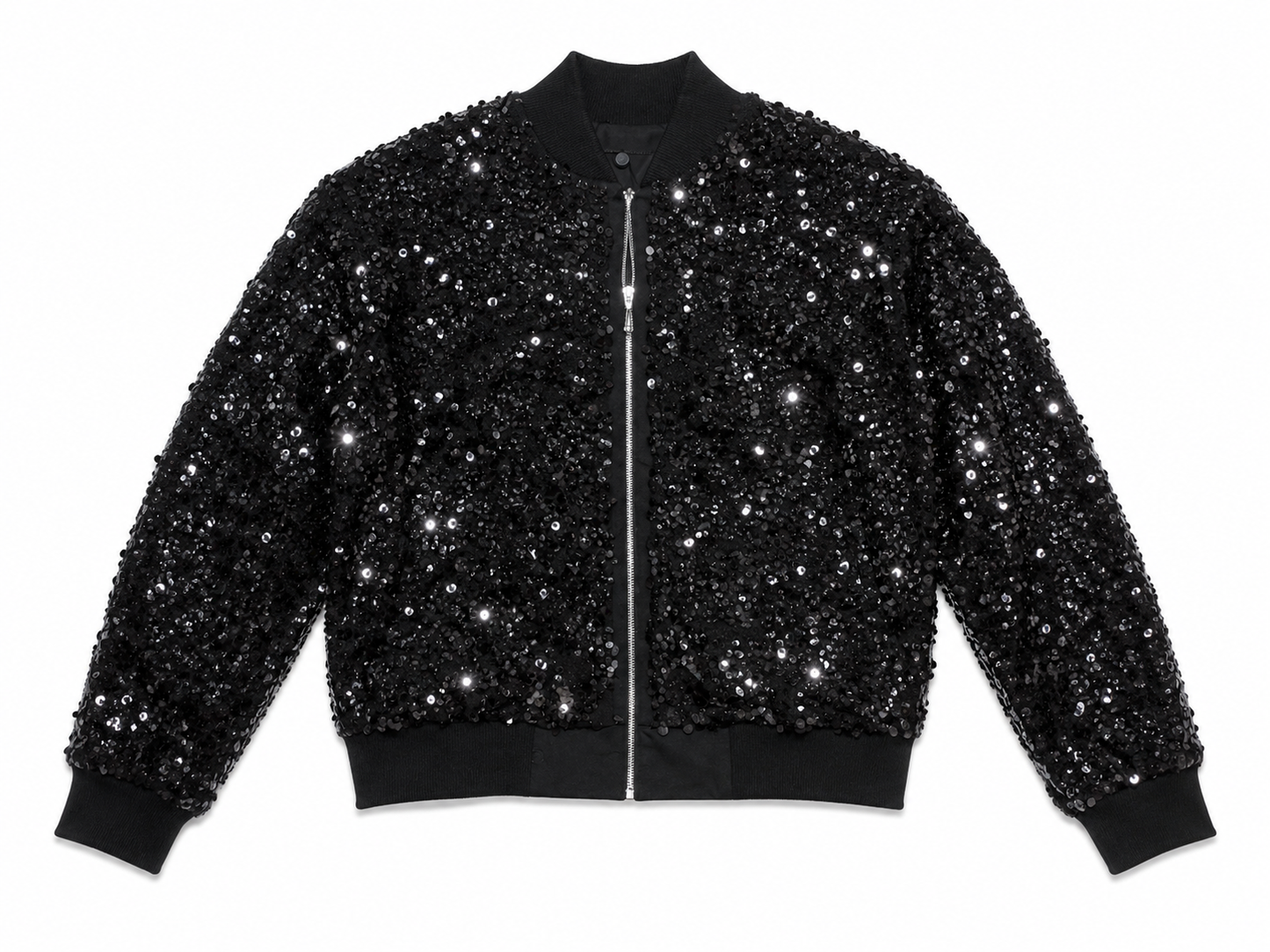 Midnight Sequin Bomber Jacket