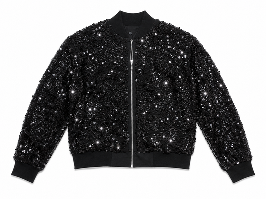 Midnight Sequin Bomber Jacket