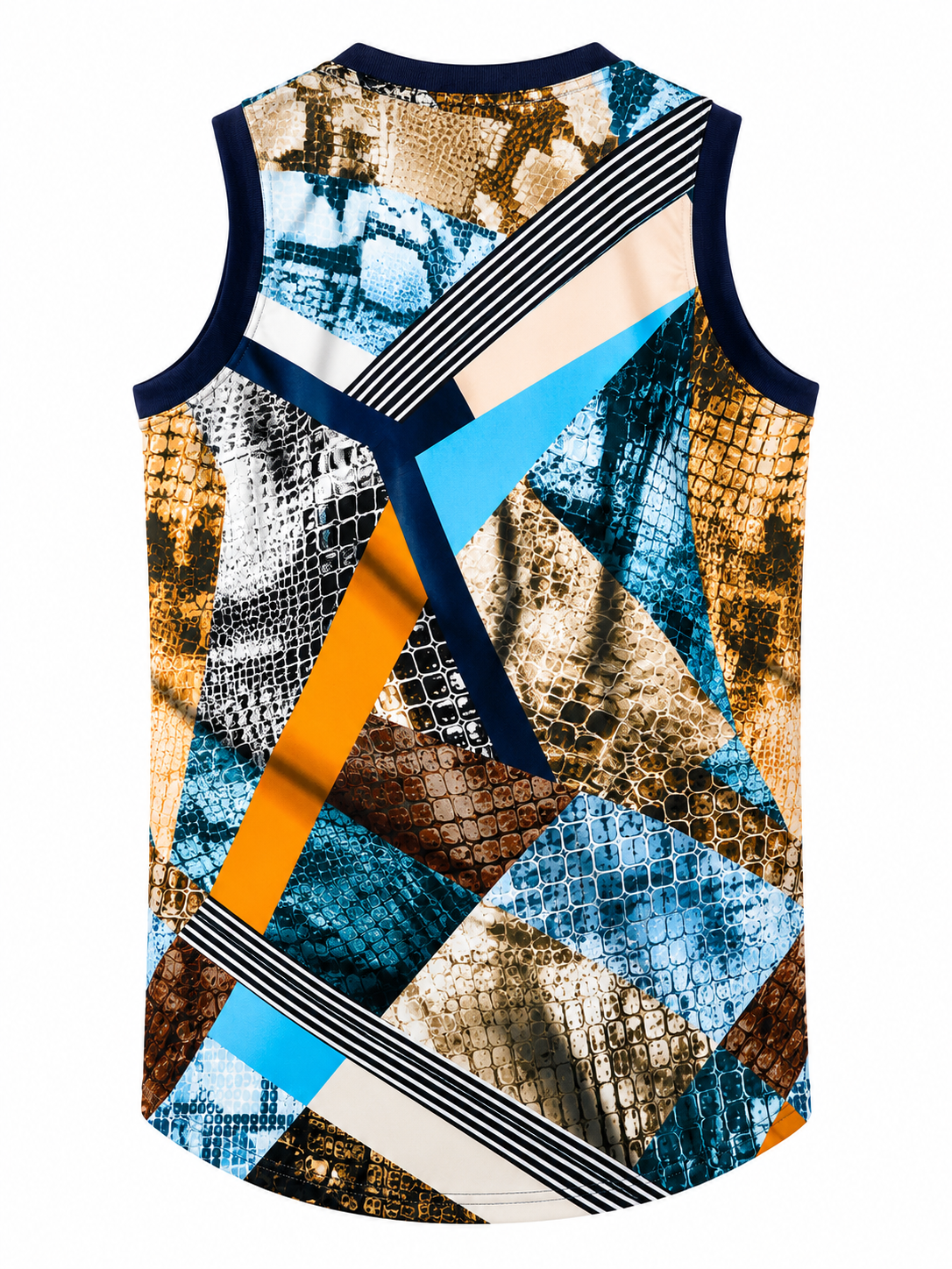 Geometric Snakeskin Sleeveless Top