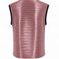 Foil Ribbed Knit Sleeveless Top Pink