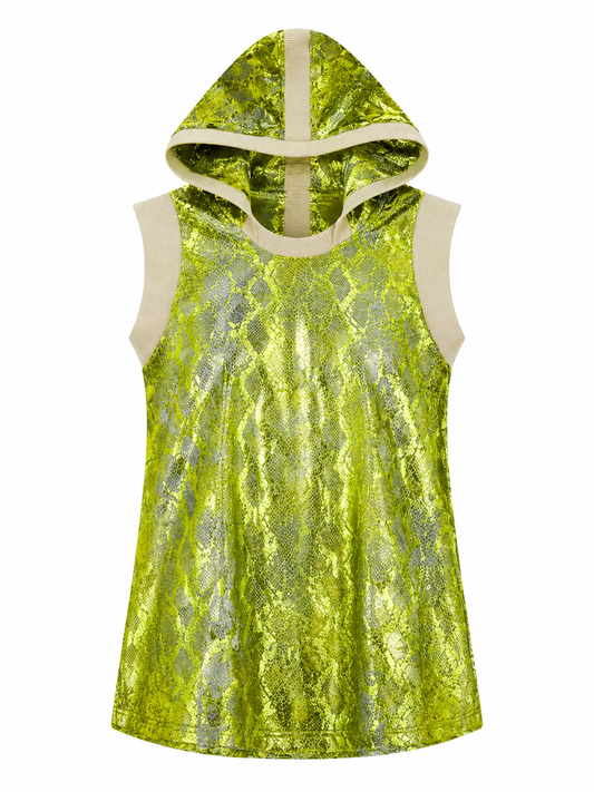 Snake Print Hooded Vest