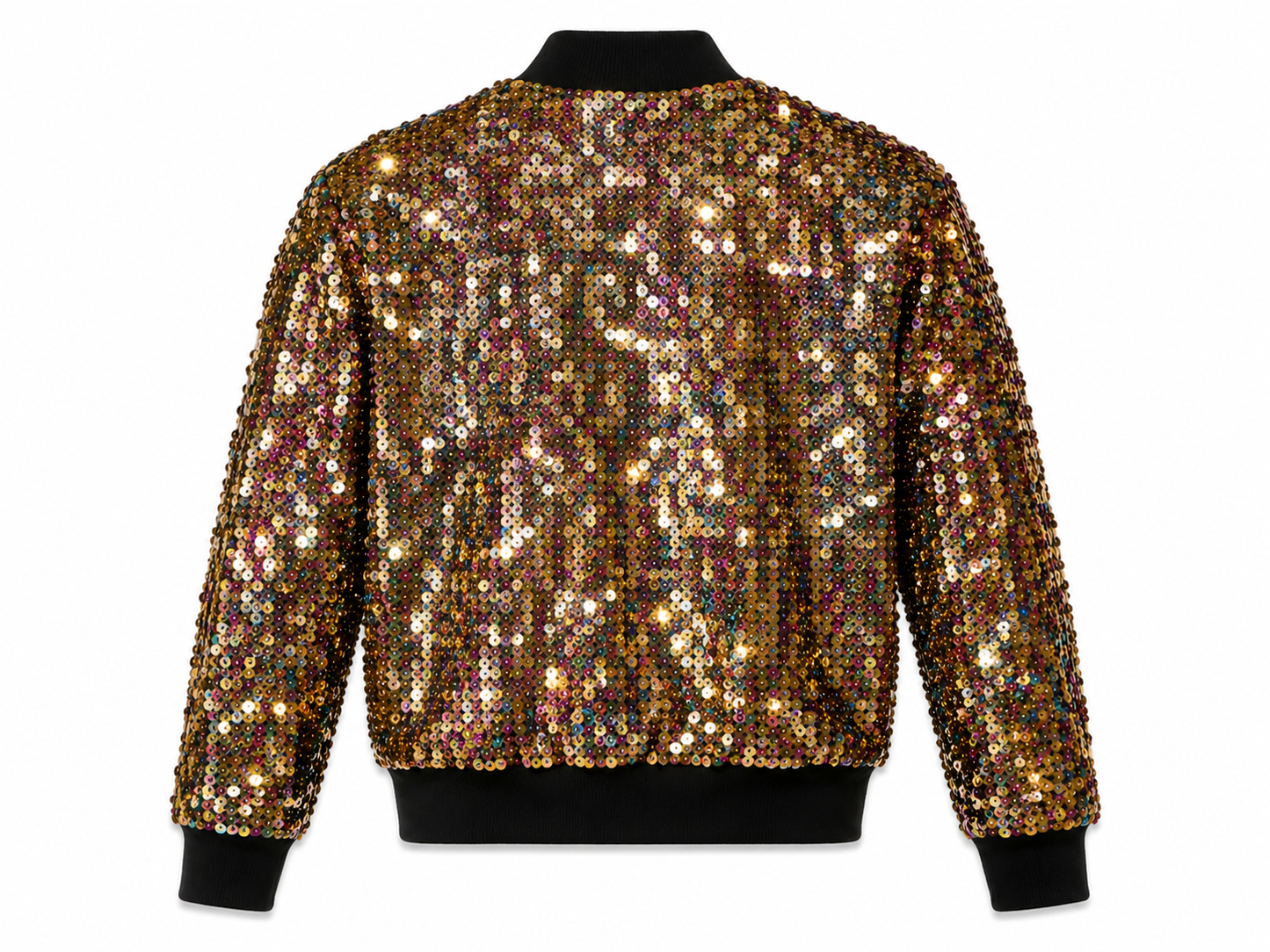 Liquid Gold Multi-Sequin Bomber Jacket