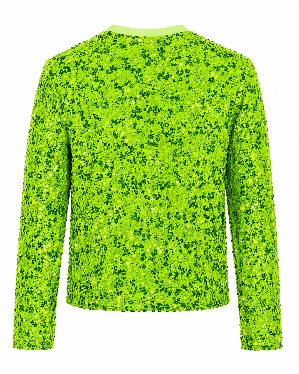 Electric Lime Sequin Long Sleeve Top
