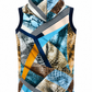 Geometric Snakeskin Hooded Sleeveless Top