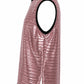 Foil Ribbed Knit Sleeveless Top Pink
