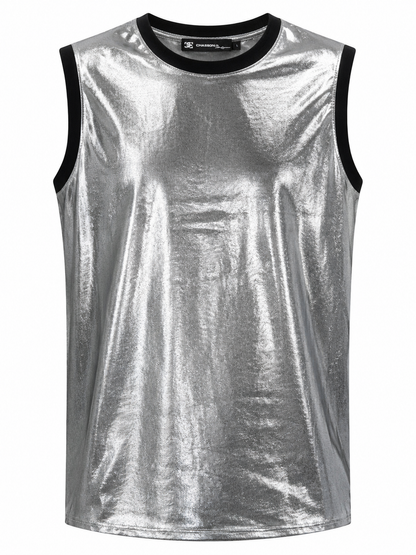 Liquid Silver Sleeveless Top