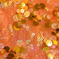 Electric Orange Sequin Knit Top