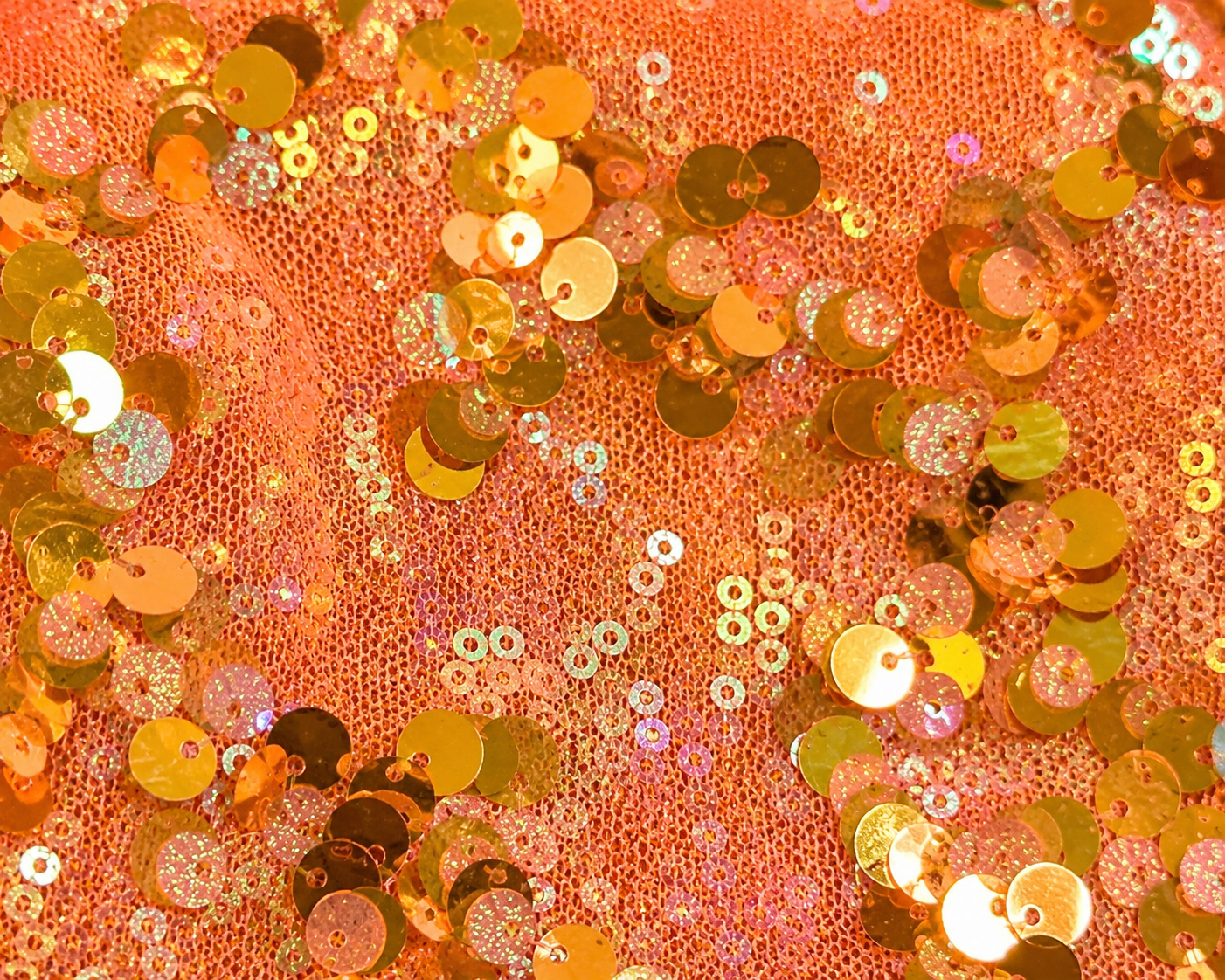Electric Orange Sequin Bomber Jacket
