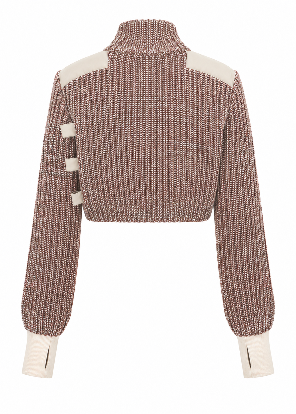 Modular Cropped Knit Sweater Jacket