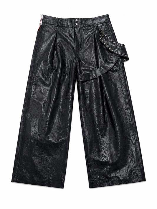 MC Chasson Custom Studded Wide-Leg Pants