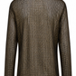 Gold Foil Mesh Long Sleeve Top