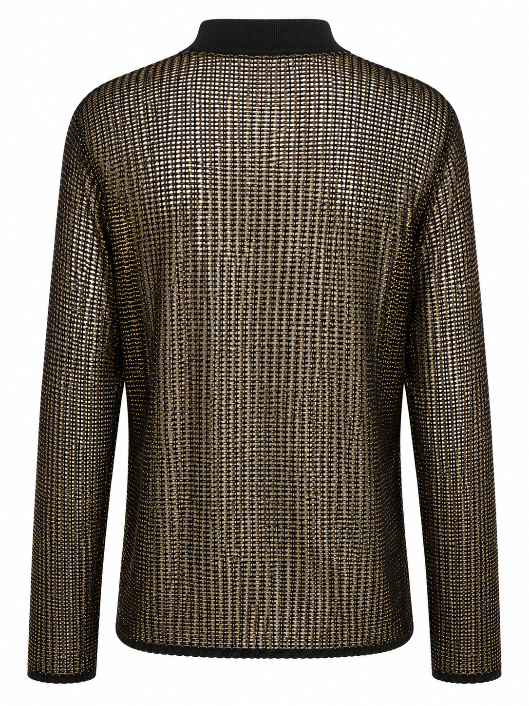 Gold Foil Mesh Long Sleeve Top