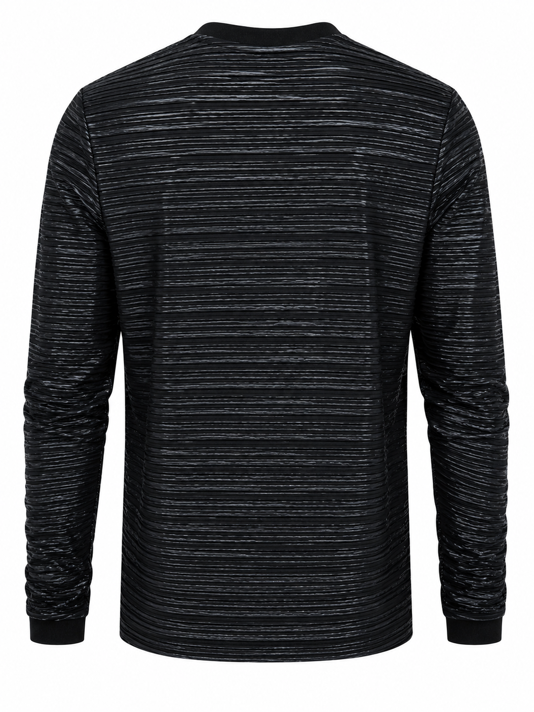 Metallic Foil Ribbed Knit Long Sleeve Top Black