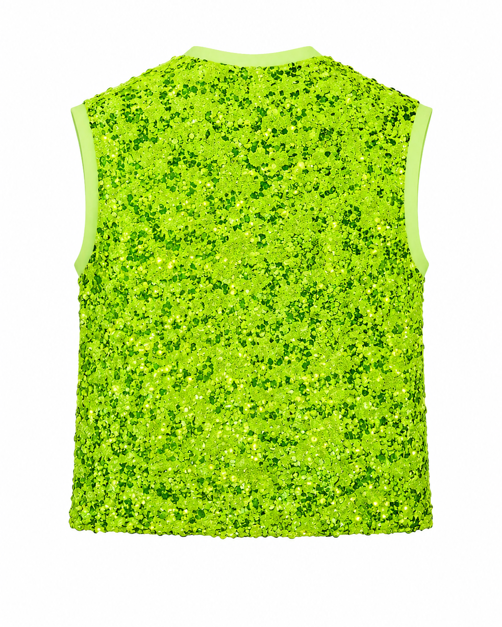 Electric Lime Sequin Sleeveless Top