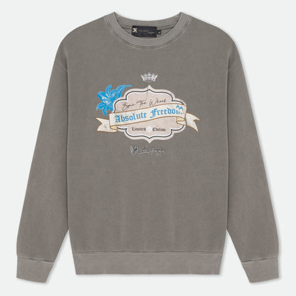 Vintage Grey Crew Pullover Sweatshirt