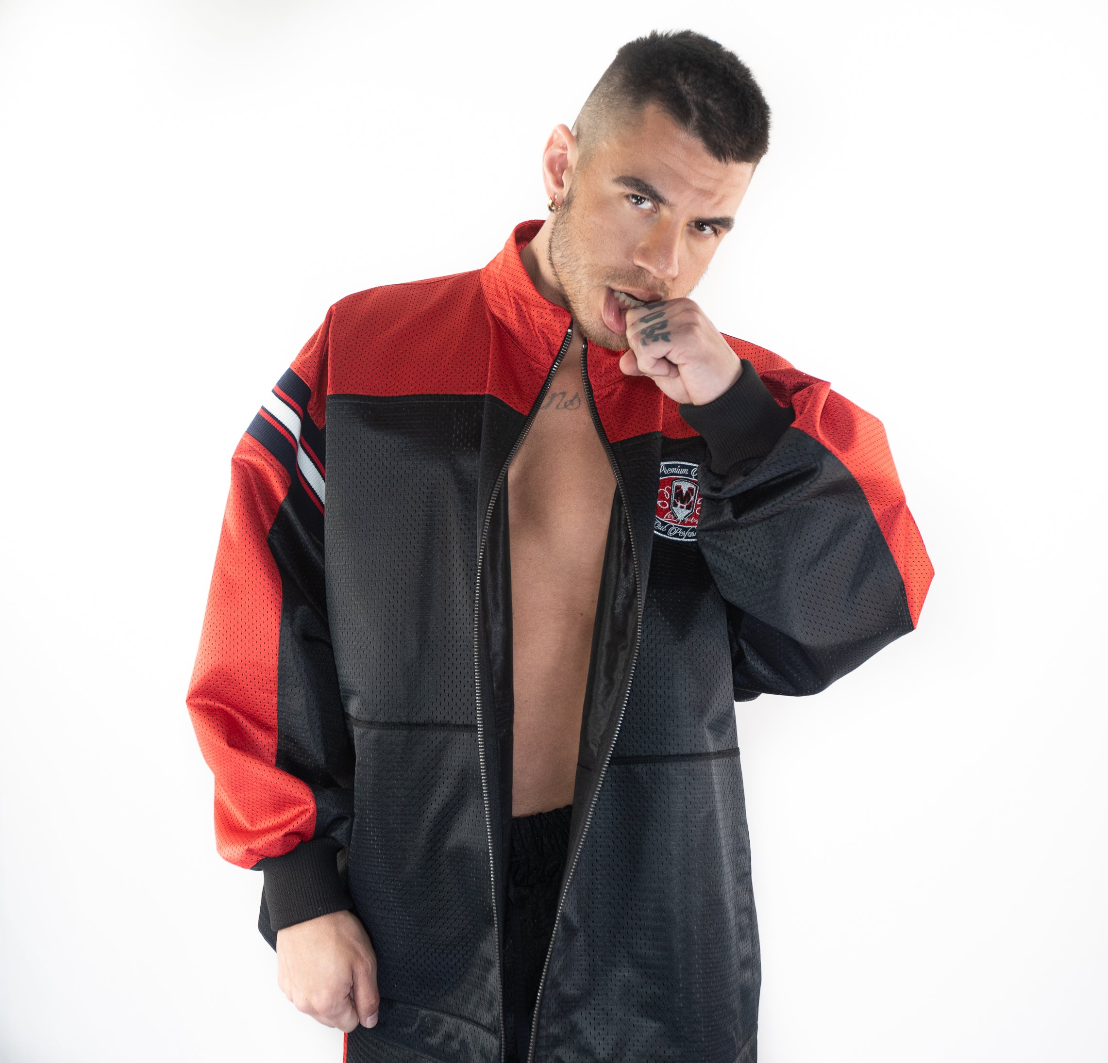 トップス TEE DOCKING LAYERED HS JACKET Links Layer Jacket In Black | Stylish Golf Jackets | Druids